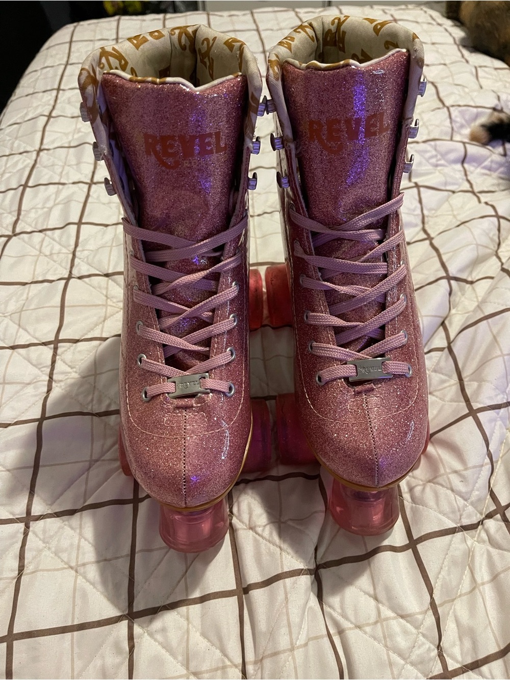 Revel Glitter Pink Girls' Quad Roller Skates